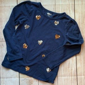Girls Crazy 8 Long Sleeve Sequin Heart Top
